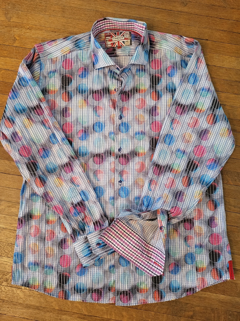 7 Downie St - Multicolor Polka Dot Men's Shirt